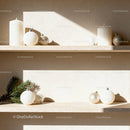 Minimalist Christmas Decor with Candles and Ornaments
