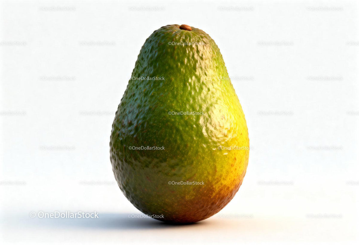 Fresh Ripe Avocado on White Background with Natural Light