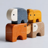 Set of Wooden Geometric Toys Including Rainbow and Shapes for Kids