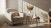 Cozy armchair corner with natural light and decor
