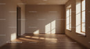 Bright Minimalist Room with Sunlit Windows and Wooden Floor
