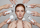 Women Receiving Facial Skincare Treatment with Multiple Devices in Studio
