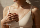 Close-up of Woman Applying Moisturizer on Chest for Skin Care Beauty
