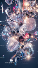 Vibrant Fluid Glass Art with Modern Abstract Sculpture