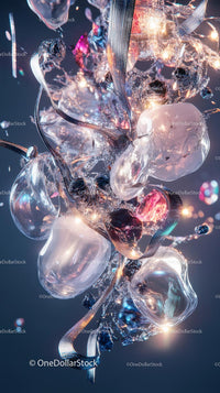 Vibrant Fluid Glass Art with Modern Abstract Sculpture
