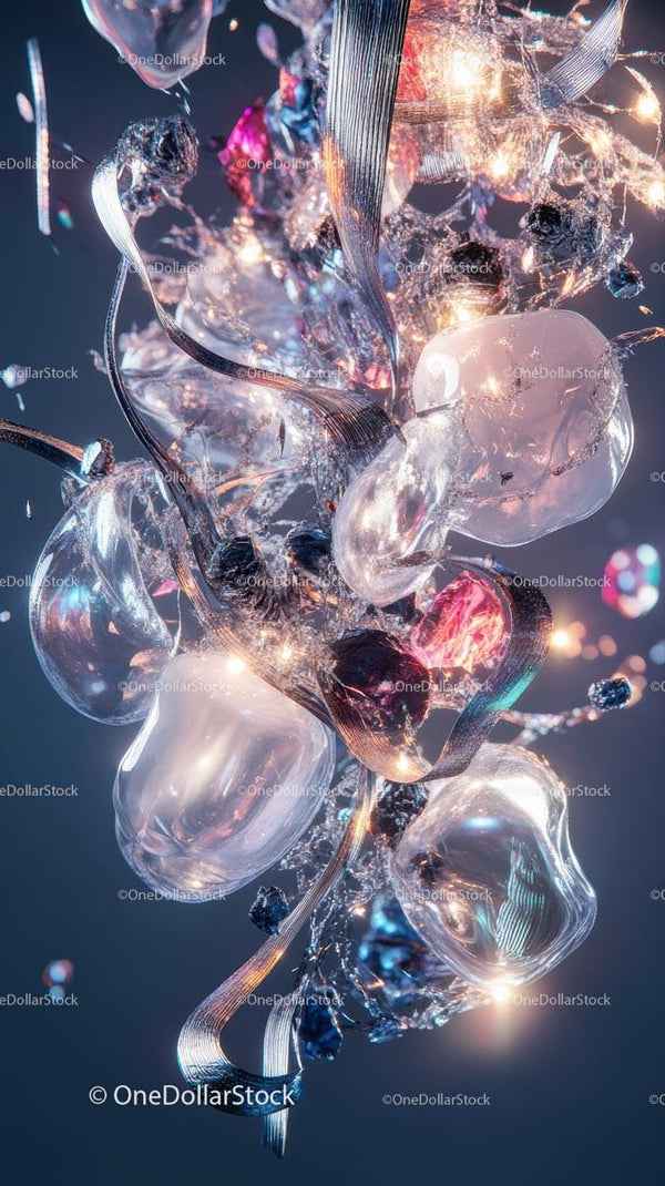 Vibrant Fluid Glass Art with Modern Abstract Sculpture