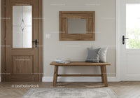 Modern Interior Hallway with Wooden Door and Mirror
