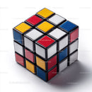 Colorful Rubik's Cube with Vibrant Red, Blue, Green, Yellow, and White Colors
