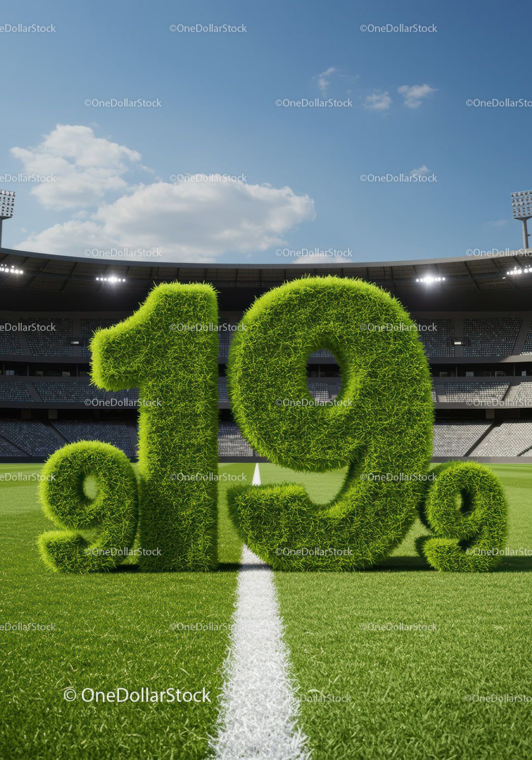Green 19.9 Percent Symbol on Soccer Field