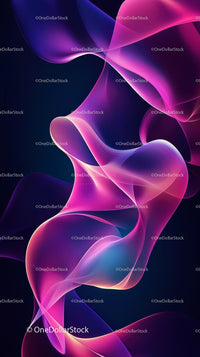 Abstract Neon Flowing Shapes in Futuristic Digital Artwork