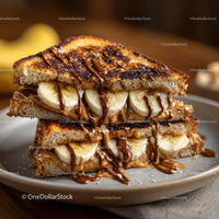 Banana Caramel Toast Sandwich for Delicious Breakfast or Snack