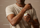 Man Applying Body Lotion for Skincare and Hydration