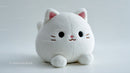 Cute Plush Cat Toy with Large Black Eyes and Pink Nose