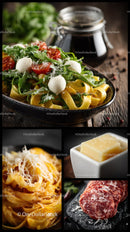 Fresh Pasta with Cherry Tomatoes Mozzarella and Beef Steak