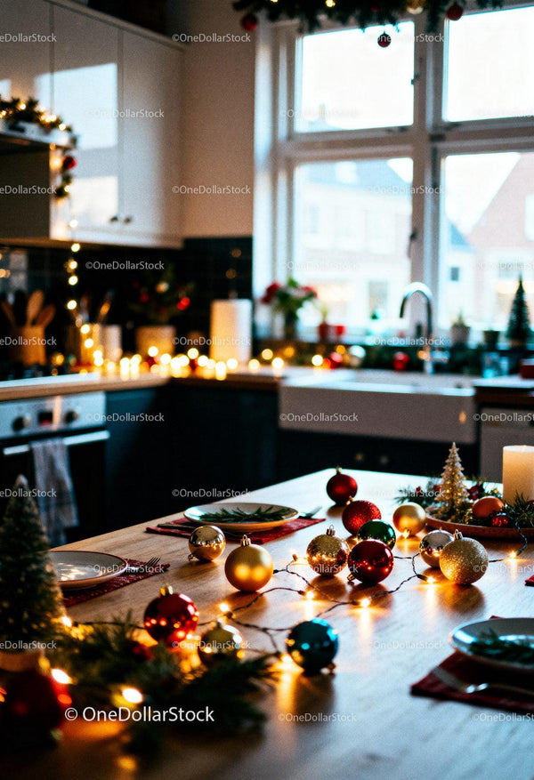 Cozy Kitchen Table Set for Festive Holiday Gathering