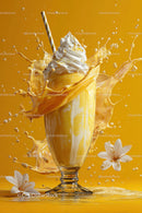 Refreshing Orange Lemonade with Whipped Cream and Splash Effect