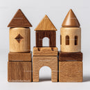 Set of Colorful Wooden Blocks and Shapes for Children's Play