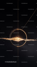 Futuristic Space Ring with Galaxy Explosion for Sci-Fi Digital Art