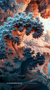 Colorful Fractal Reef with Intricate Coral Patterns and Flowing Shapes