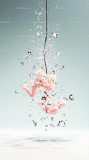 Pink Octopus Tentacles Splashing Water in Ocean Environment