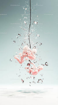 Pink Octopus Tentacles Splashing Water in Ocean Environment