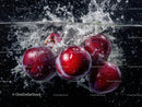 Red Cherries Splashing Water Water Splash Fresh Fruit