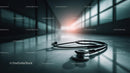 Modern Stethoscope on a Hospital Floor in Bright Clinical Setting