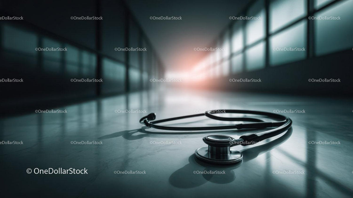 Modern Stethoscope on a Hospital Floor in Bright Clinical Setting