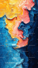 Colorful Abstract Fluid Art with Vibrant Swirls and Textures