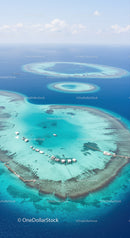 Aerial View of Vibrant Coral Atolls and Shallow Lagoons in Tropical Ocean