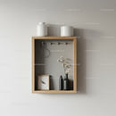 Modern Wall Shelf Decor with Black Vases and Dried Flowers