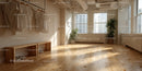 Bright Modern Interior with Large Windows and Wooden Floor