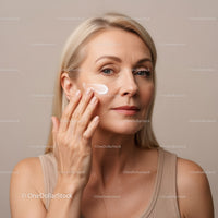 Woman Applying Face Cream for Anti-Aging Skincare Routine