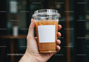 Hand Holding Iced Coffee in Clear Plastic Cup