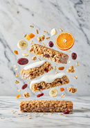 Healthy Granola Bars with Fruits and Yogurt Topping