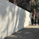 City Sidewalk with Pedestrians and Tree Shadows
