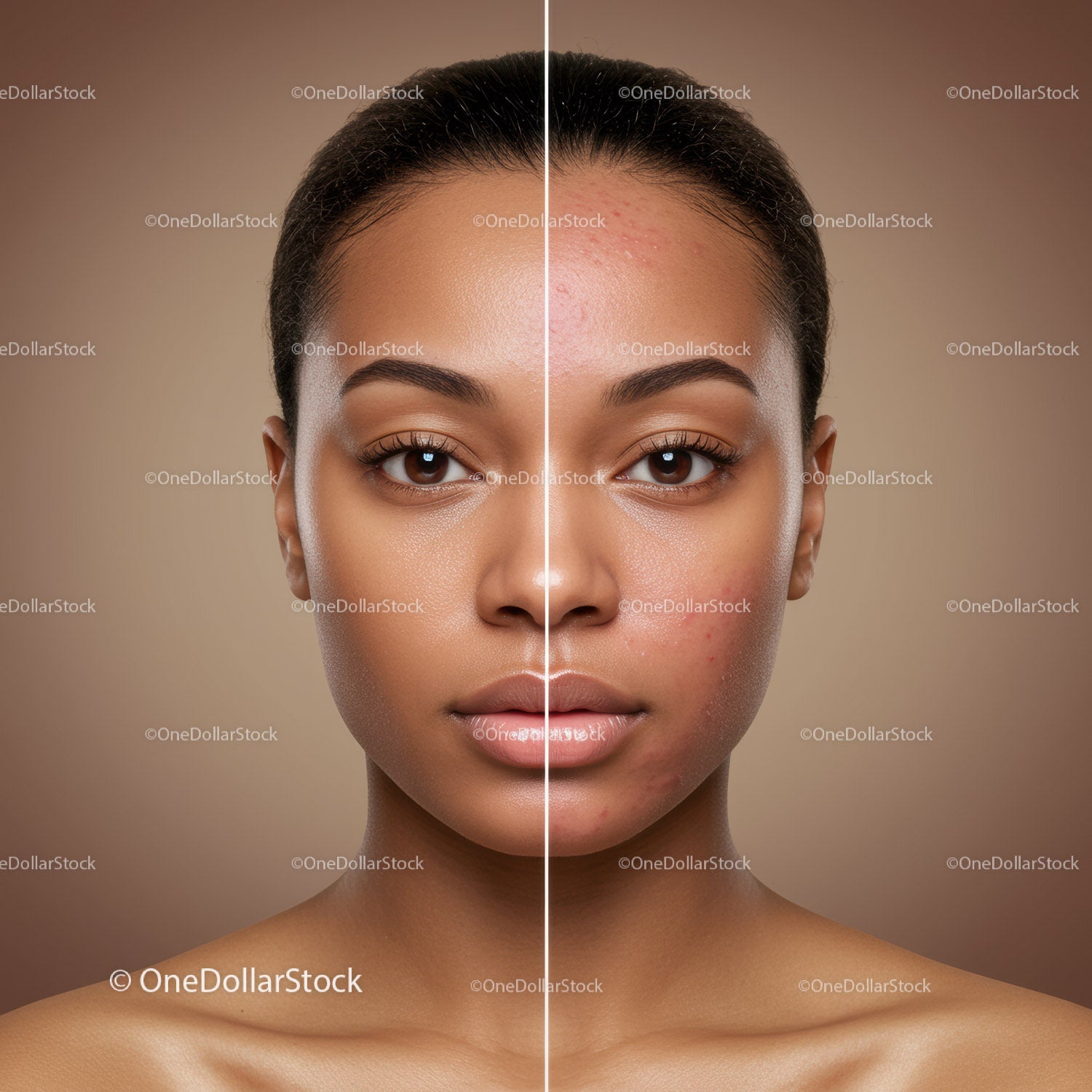 Portrait of a Woman with Clear Skin and Healthy Complexion