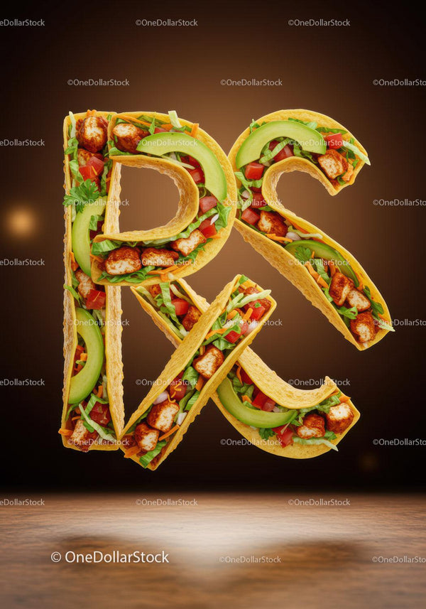 Symbol recepty ułożony z świeżych tacos z dodatkami