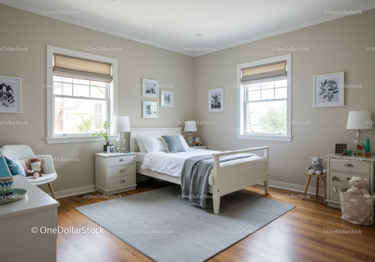 Bright Minimalist Bedroom with White Furniture and Natural Light