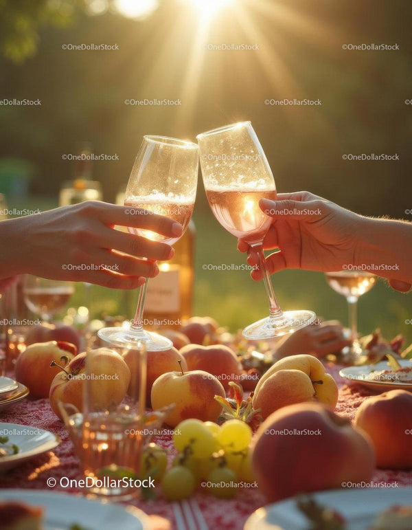 Słoneczny Toast na Zewnątrz z Rosé i Świeżymi Owocami