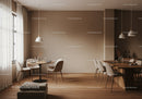 Modern Cozy Dining Room with Wooden Tables and Elegant Decor