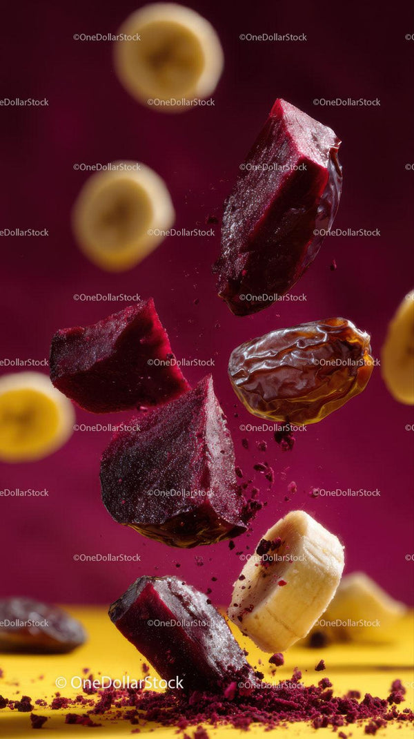 Dried Cranberries and Banana Slices in Dynamic Food Composition