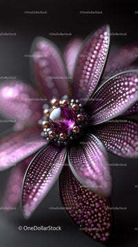 Pink and Purple Rhinestone Flower Jewelry with Sparkling Beads