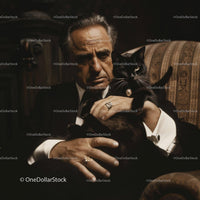 Elderly Man Holding a Black Cat in a Cozy Setting