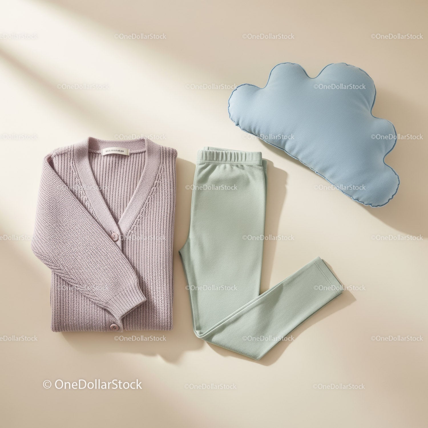Cozy pastel knit cardigan and soft leggings set