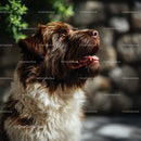 Happy Fluffy Dog Outdoors with Bright Expression in Natural Setting