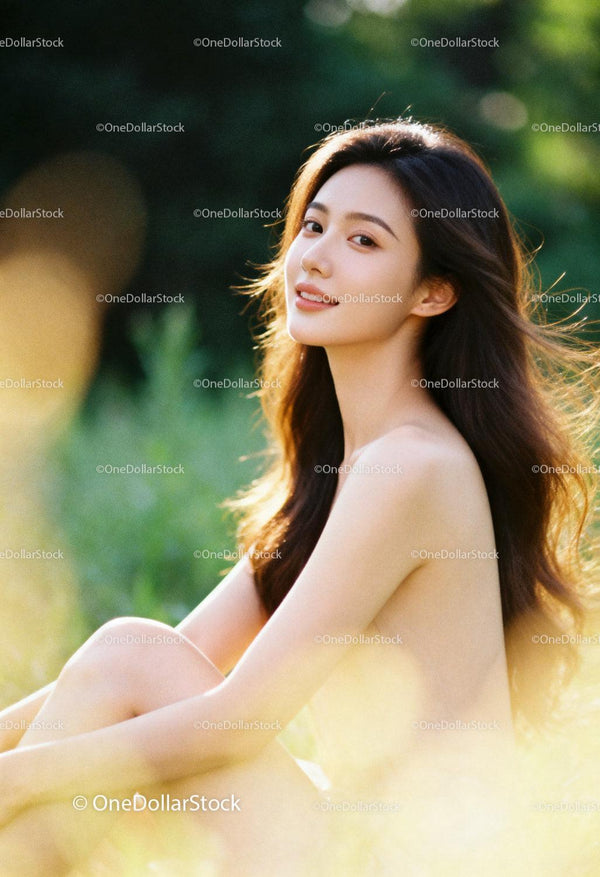 Natural beauty woman enjoying soft sunlight outdoors