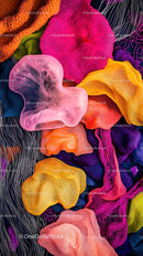 Colorful Marine Sponges and Coral Reef In Vibrant Underwater Scene