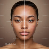 Close-up Portrait of a Young Woman with Clear Skin and Acne-Free Complexion