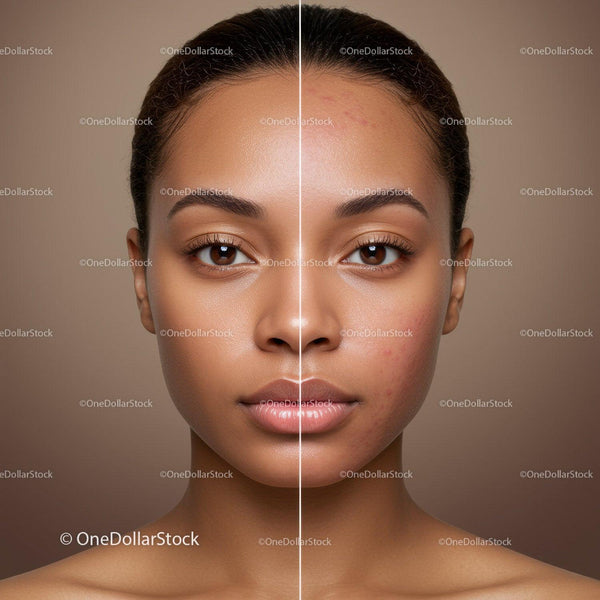 Close-up Portrait of a Young Woman with Clear Skin and Acne-Free Complexion